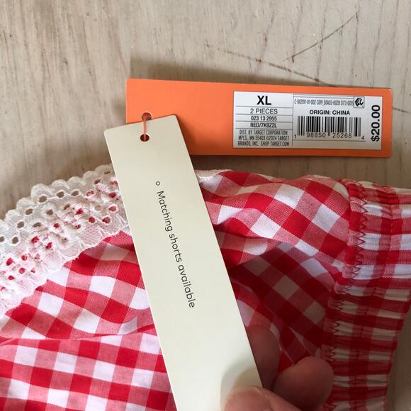Colsie NWT Women's Red Gingham Unlined Bralette Size XL - Picture 5 of 9